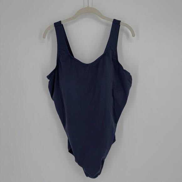 Lands' End swimsuit 20w navy blue one piece swim beach plus size cruise vacation - Picture 1 of 4